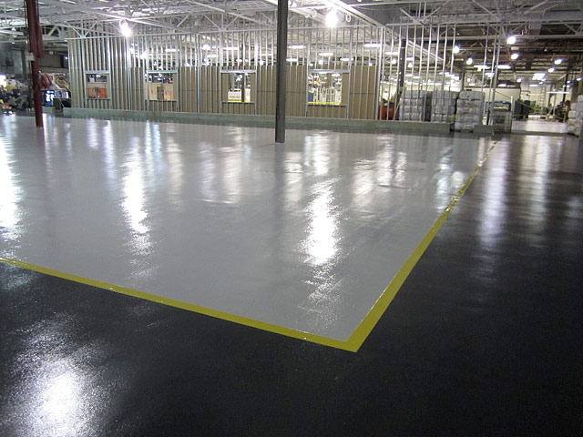 Assembly Line Seamless Polymer Flooring System