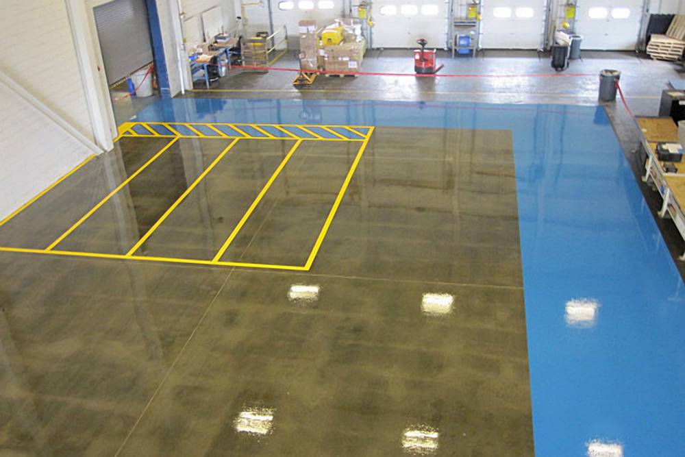 The coating also prevents concrete dusting which can occur in a busy warehouse area.