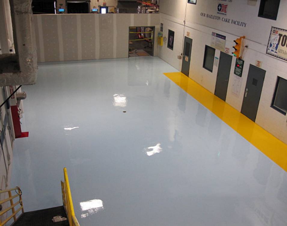 New epoxy floor coating system applied in the Bimbo Hazelton facility.