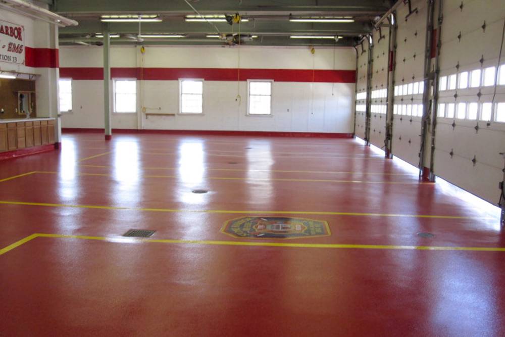Epoxy flooring systems are an economical choice for large areas.