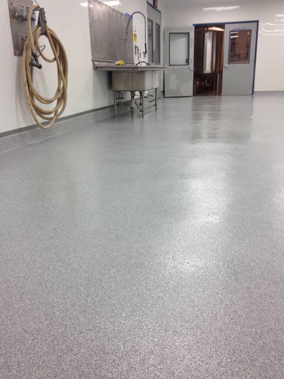 Tough chemical resistant floor that can handle temperature fluctuations and repeated washdowns.