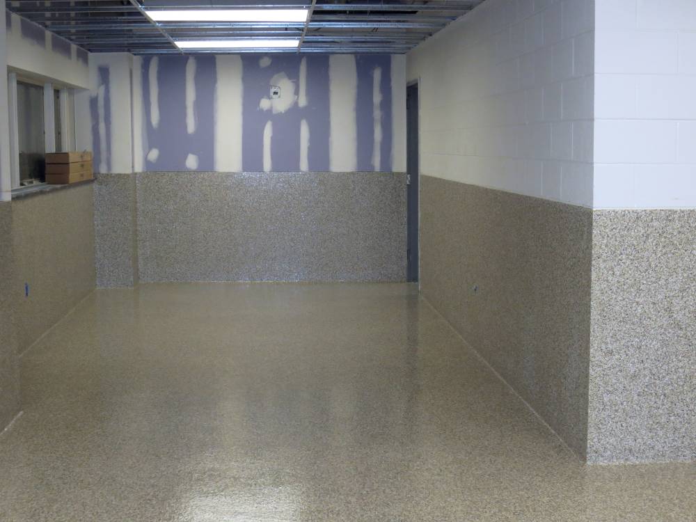 Vinyl flake urethane will stand up to harsh chemical exposure, abrasion, impacts and temperature shocks.