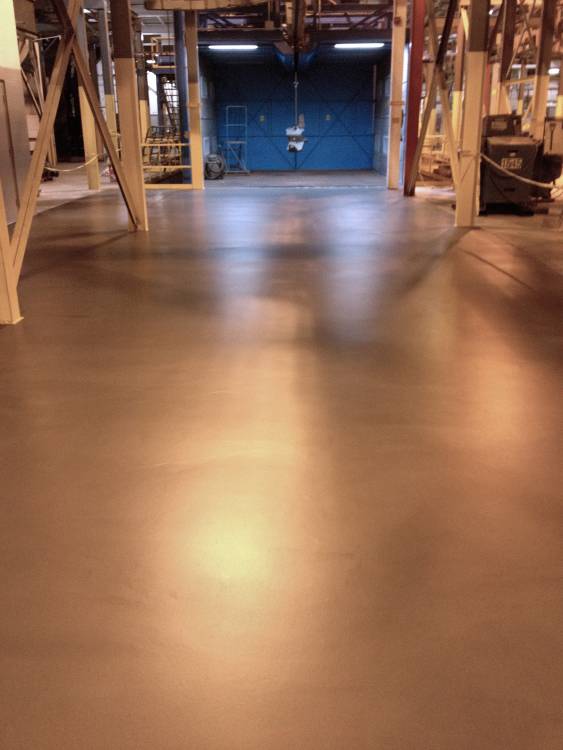 The new urethane concrete flooring is tough enough to withstand this rugged environment.